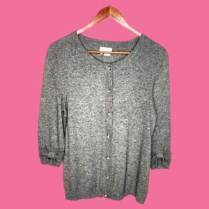 Cashmere Silk Blend Kate Spade Size Medium Cardigan Button Sweater Bow Sleeves